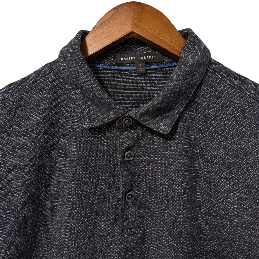 Robert Barakett Findlay SS Polo‎ Shirt Mens L Golf Quiet Luxury Preppy Space Dye